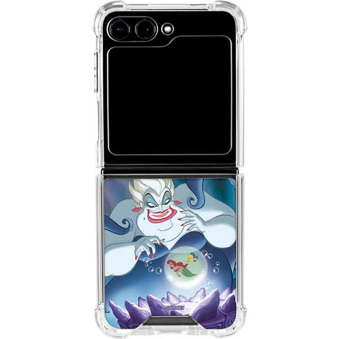 Disney Villains Ursula Ariel and Flounder Galaxy Z Flip5 5G Clear Case
