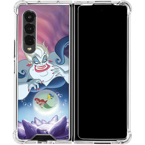Disney Villains Ursula Ariel and Flounder Galaxy Z Fold4 5G Clear Case