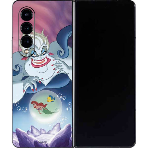 Disney Villains Ursula Ariel and Flounder Galaxy Z Fold4 5G Skin