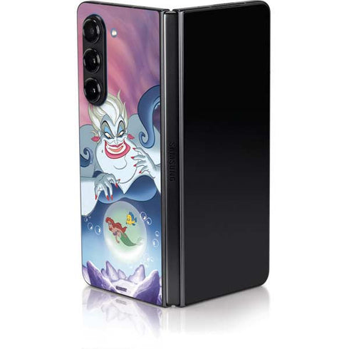 Disney Villains Ursula Ariel and Flounder Galaxy Z Fold5 5G Skin