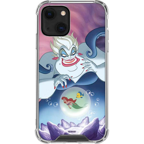 Disney Villains Ursula Ariel and Flounder iPhone 14 Plus Clear Case