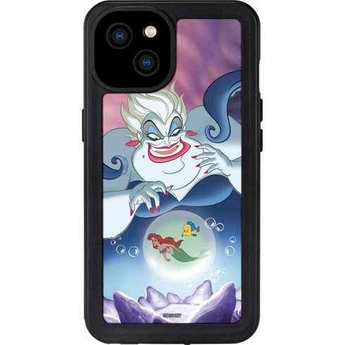 Disney Villains Ursula Ariel and Flounder iPhone 15 Plus Waterproof Case
