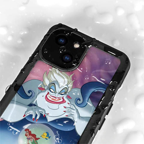 Disney Villains Ursula Ariel and Flounder iPhone 15 Plus Waterproof Case