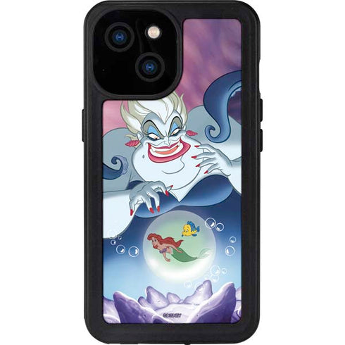 Disney Villains Ursula Ariel and Flounder iPhone 15 Waterproof Case