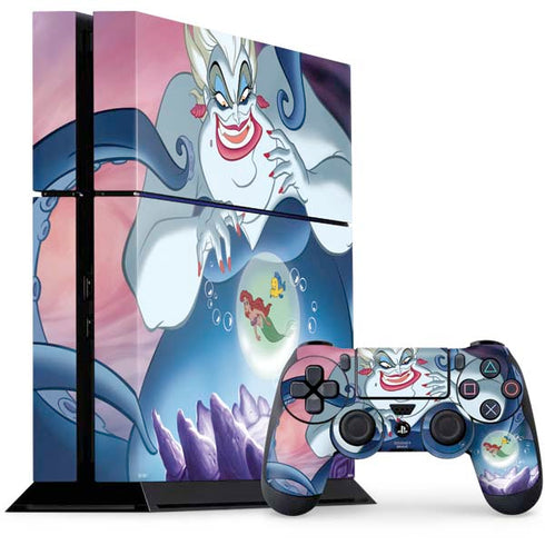 Disney Villains Ursula Ariel and Flounder PS4 Console and Controller Bundle Skin