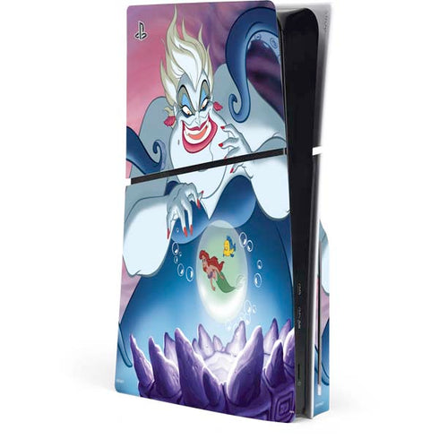 Disney Villains Ursula Ariel and Flounder PS5 Slim Disk Console Skin