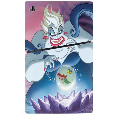 Disney Villains Ursula Ariel and Flounder PS5 Slim Disk Console Skin