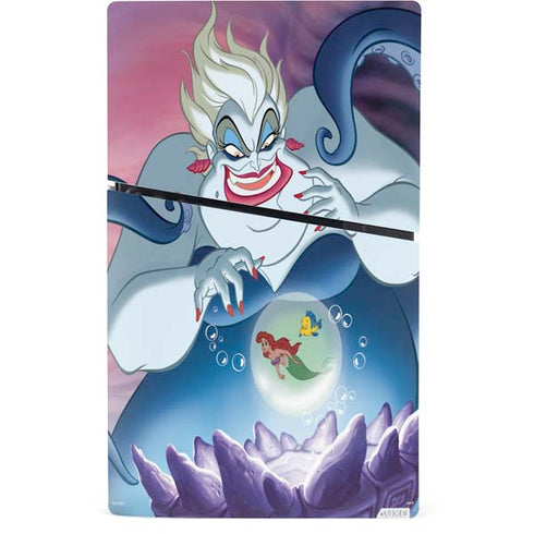 Disney Villains Ursula Ariel and Flounder PS5 Slim Digital Edition Console Skin