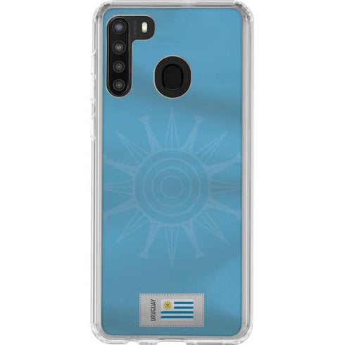 Uruguay Soccer Flag Galaxy A21 Clear Case