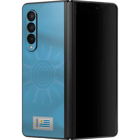 Uruguay Soccer Flag Galaxy Z Fold3 5G Skin