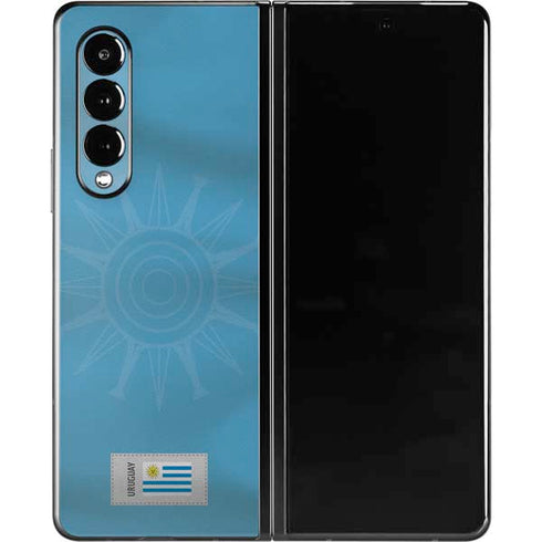 Uruguay Soccer Flag Galaxy Z Fold3 5G Skin