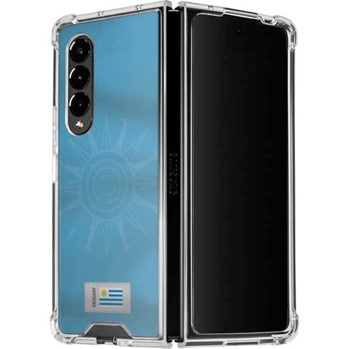 Uruguay Soccer Flag Galaxy Z Fold4 5G Clear Case