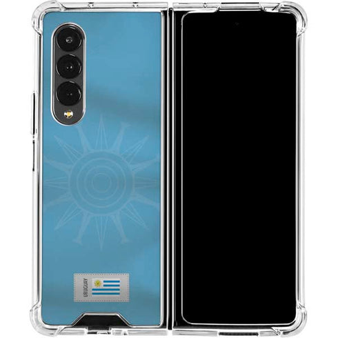 Uruguay Soccer Flag Galaxy Z Fold4 5G Clear Case