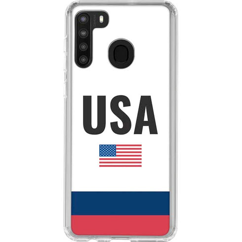 USA American Flag Galaxy A21 Clear Case