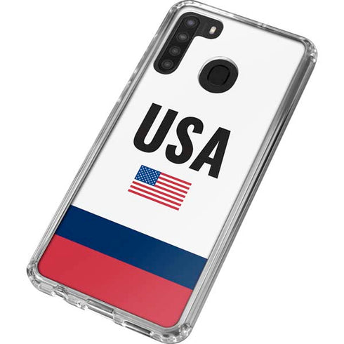 USA American Flag Galaxy A21 Clear Case