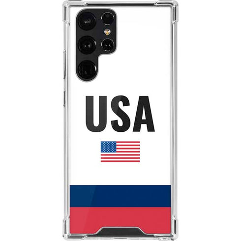 USA American Flag Galaxy S22 Ultra Clear Case