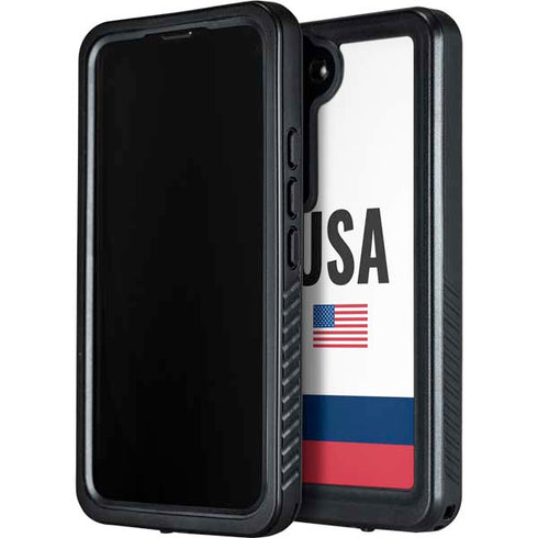 USA American Flag Galaxy S23 Plus Waterproof Case