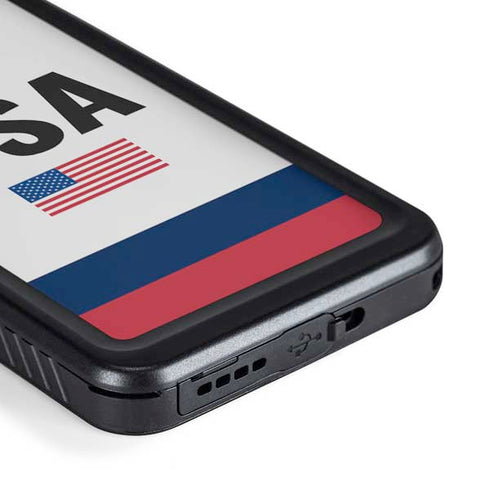 USA American Flag Galaxy S23 Plus Waterproof Case