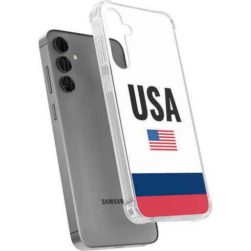 USA American Flag Galaxy S24 Plus Clear Case
