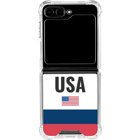 USA American Flag Galaxy Z Flip5 5G Clear Case