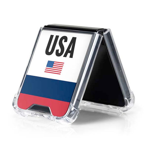 USA American Flag Galaxy Z Flip5 5G Clear Case