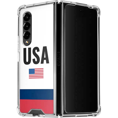USA American Flag Galaxy Z Fold4 5G Clear Case