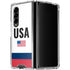 USA American Flag Galaxy Z Fold4 5G Clear Case