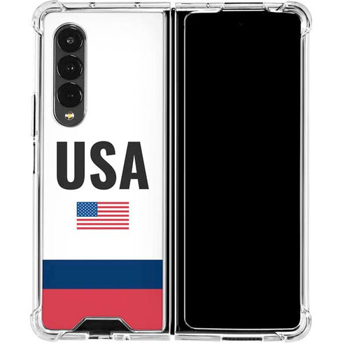 USA American Flag Galaxy Z Fold4 5G Clear Case