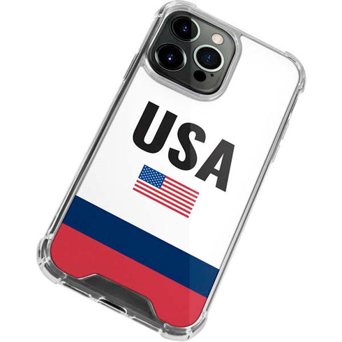 USA American Flag iPhone 14 Pro Clear Case