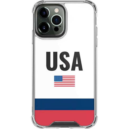 USA American Flag iPhone 14 Pro Max Clear Case