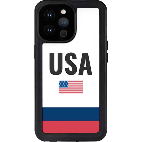 USA American Flag iPhone 14 Pro Max Waterproof Case