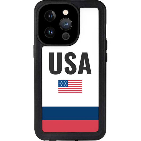 USA American Flag iPhone 14 Pro Waterproof Case