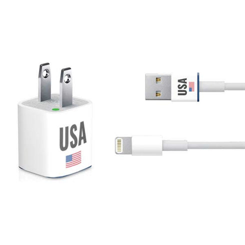 USA American Flag iPhone Charger (5W USB) Skin