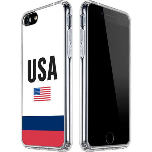 USA American Flag iPhone SE (2nd & 3rd Gen) Clear Case