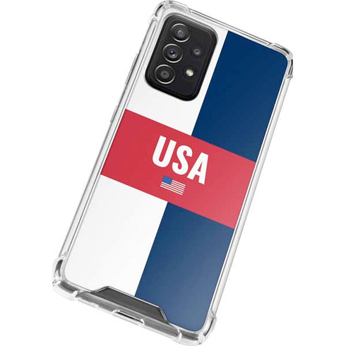 USA Flag Color Block Galaxy A52 5G Clear Case