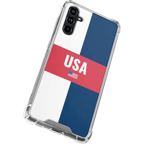 USA Flag Color Block Galaxy A54 5G Clear Case