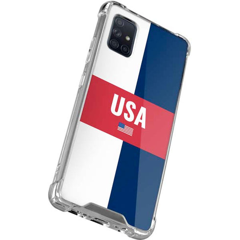 USA Flag Color Block Galaxy A71 5G Clear Case