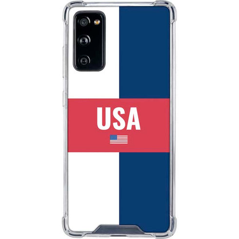 USA Flag Color Block Galaxy S20 FE Clear Case