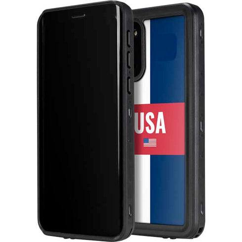 USA Flag Color Block Galaxy S20 Waterproof Case