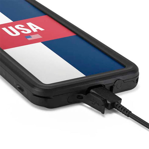 USA Flag Color Block Galaxy S20 Waterproof Case