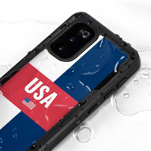 USA Flag Color Block Galaxy S20 Waterproof Case
