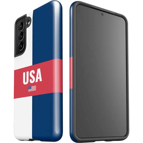 USA Flag Color Block Galaxy S21 5G Pro Case