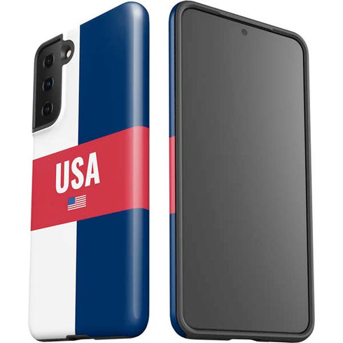 USA Flag Color Block Galaxy S21 FE Pro Case
