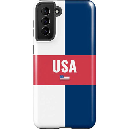 USA Flag Color Block Galaxy S21 Plus 5G Pro Case