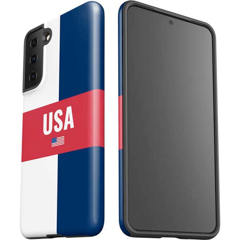 USA Flag Color Block Galaxy S21 Plus 5G Pro Case