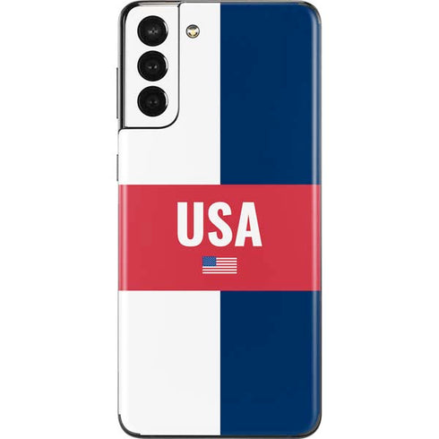USA Flag Color Block Galaxy S21 Plus 5G Skin