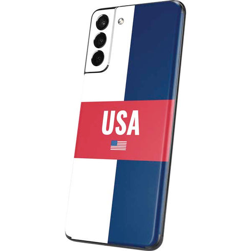 USA Flag Color Block Galaxy S21 Plus 5G Skin