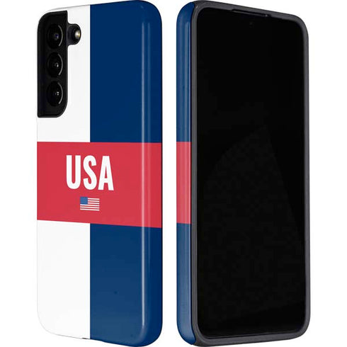 USA Flag Color Block Galaxy S22 Plus Pro Case