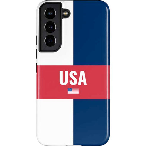 USA Flag Color Block Galaxy S22 Pro Case