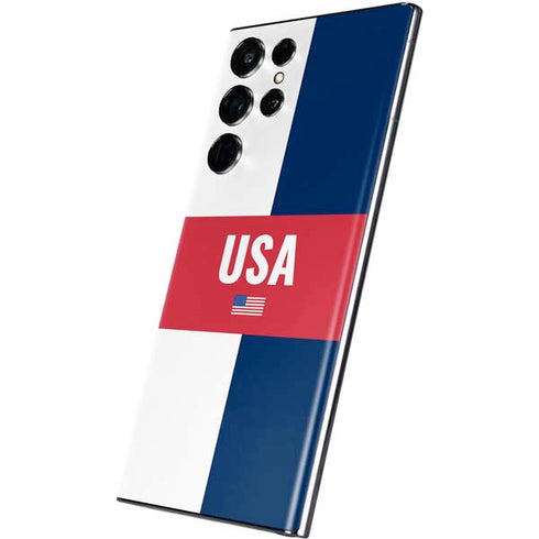 USA Flag Color Block Galaxy S22 Ultra Skin